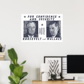 1940 Abstimmung Roosevelt + Wallace, grau Poster (Heimbüro)