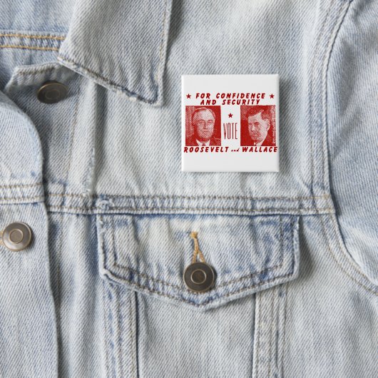 1940 Abstimmung Roosevelt + Wallace, rot Button (Beispiel)