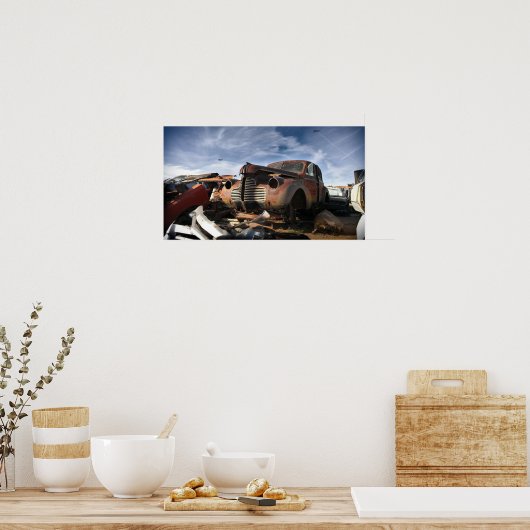 1940 Buick & F-86 Säbelüberflug - Schrottart Poster (Küche)