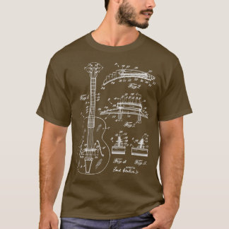 1940 Ikonisches Gitarrenpatent Zeichnend Musikplay T-Shirt