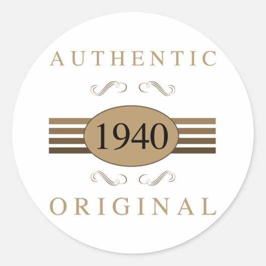 1940 Original 80. Geburtstag Runder Aufkleber (Vorderseite)
