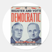 1940 Roosevelt - Truman Runder Aufkleber (Vorderseite)