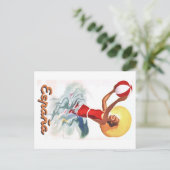 1940 Spanien Beach Travel Poster Postkarte (Stehend Vorderseite)