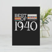 1940 Vintag 80. Geburtstagsgeschenk Einladung (Stehend Vorderseite)