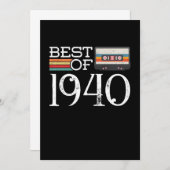 1940 Vintag 80. Geburtstagsgeschenk Einladung (Vorne/Hinten)