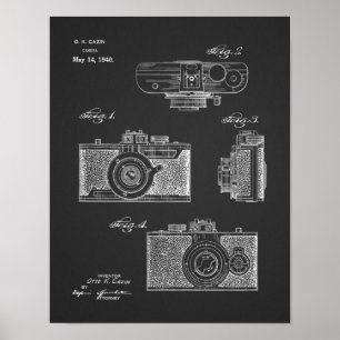 1940 Vintage Kamera Patent Kunst Zeichnung Druck Poster