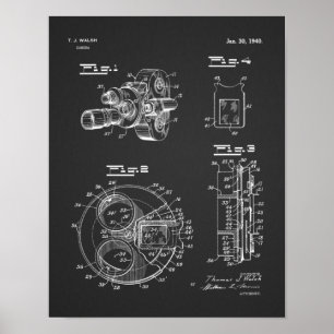 1940 Vintage Kamera Patent Kunst Zeichnung Druck Poster