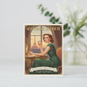 1940 Vintage Sérénade Secrète Parfümwerbung Postkarte (Stehend Vorderseite)