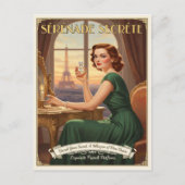 1940 Vintage Sérénade Secrète Parfümwerbung Postkarte (Vorderseite)