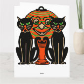 1940 Vintages Halloween-Schwarze Katzen Karte (Rückseite)