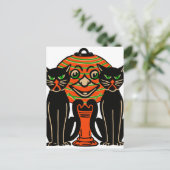 1940 Vintages Halloween-Schwarze Katzen Postkarte (Stehend Vorderseite)