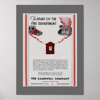 1940 Werbung für die Gamewell Fire Box Poster