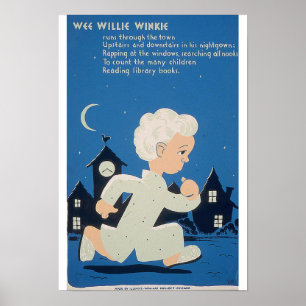 1940 WPA WEE WILLIE WINKIE Kunstprojekt Poster