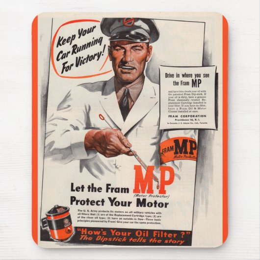1940er Behielt dein Auto für Siegeszug Mousepad (Vorne)