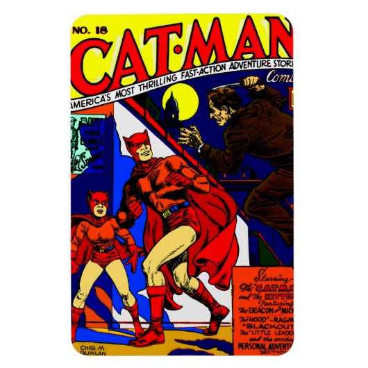 1940er Cat-Man Comics Magnet (Vertikal)