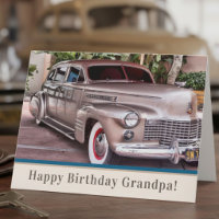 1940er Jahre Classic Cadillac Happy Birthday Opa