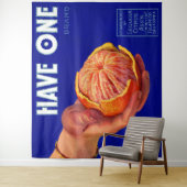 1940er Jahre haben ein orangefarbenes Etikett Wandteppich (Beispiel)