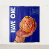 1940er Jahre haben ein orangefarbenes Etikett Wandteppich (Vorderseite)