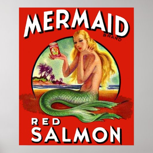 1940er-Jahre: Mermaid Lachs kann etikettieren Poster (Vorne)