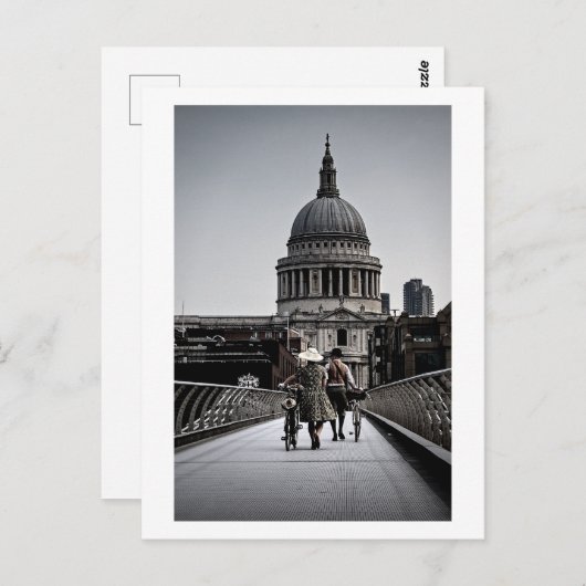 1940er Jahre On Millennium Bridge London (6331) Postkarte (Vorne/Hinten)