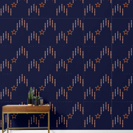 1940er Jahre Patriotisches Art-Déco - Rote Elfenbe Tapete