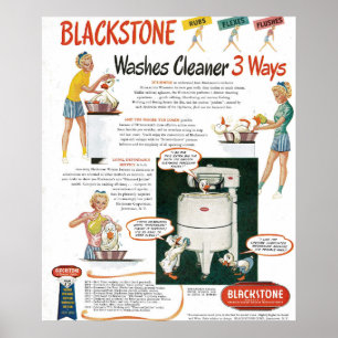 1940er Jahre Waschmaschinenwerbung Poster