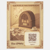 1940er Musiktherapie-Decke | QR-Code 40er Hits Fleecedecke (Vorderseite)