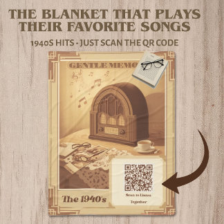 1940er Musiktherapie-Decke | QR-Code 40er Hits Fleecedecke
