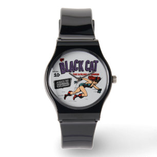 1940er Schwarzkatzen-Comic-Uhr Armbanduhr