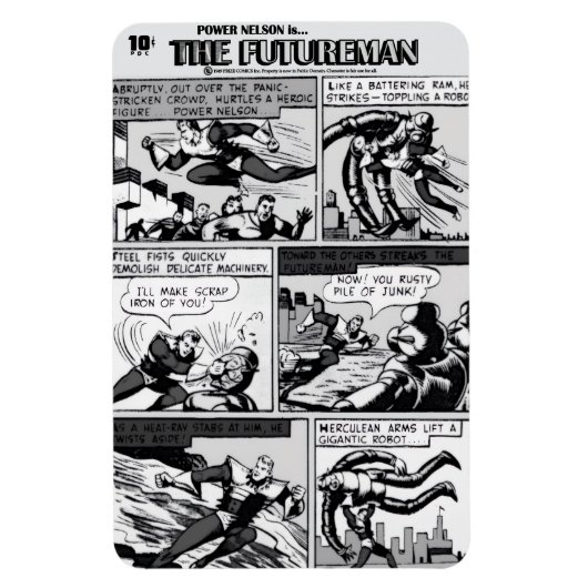1940er The FUTUREMAN Comic Strip Flexibler Magnet (Vertikal)