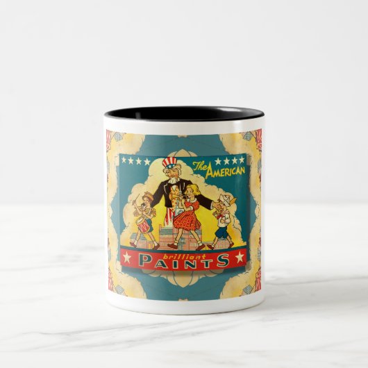 1940er UNCLE SAM PAINT TIN Coffee Tasse (Mittel)