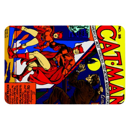 1940's Cat-Man Comics Magnet (Horizontal)