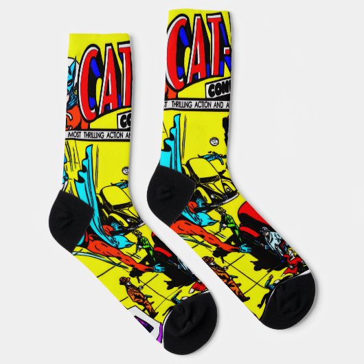 1940's CAT-MAN Comics Socks Socken (Rechts)