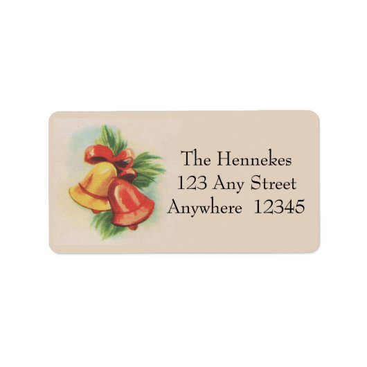 1940s Christmas Bells Adressaufkleber (Vorne)