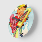 1940s Clark’s chewing gum elf Runde Wanduhr (Winkel)