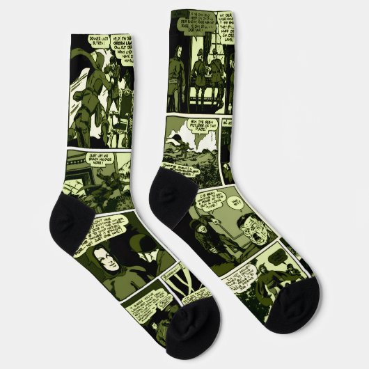 1940's Green Lama Comic Strip Socks Socken (Rechts)
