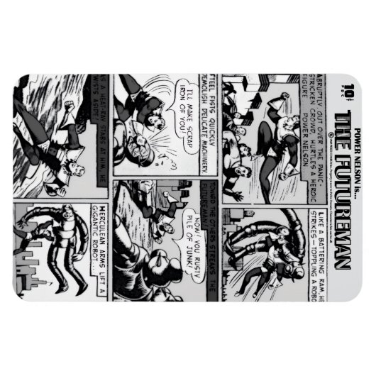 1940's The FUTUREMAN Comic Strip Flexible Magnet (Horizontal)