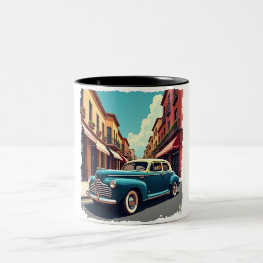 1940s Vintage Car Mug Zweifarbige Tasse (Mittel)