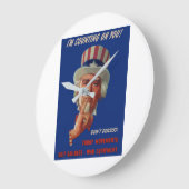 1940s warning from Uncle Sam Große Wanduhr (Winkel)
