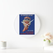 1940s warning from Uncle Sam Große Wanduhr (Zuhause)