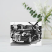 1941 Chevy Frisierte Auto Lieferwagen Truck Button Postkarte (Stehend Vorderseite)