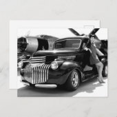 1941 Chevy Frisierte Auto Lieferwagen Truck Button Postkarte (Vorne/Hinten)