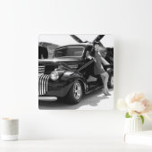 1941 Chevy Hot Rod Pickup Truck Quadratische Wanduhr (Zuhause)