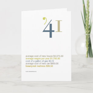 1941 Geburtstags-Spaß-Tatsachen Karte