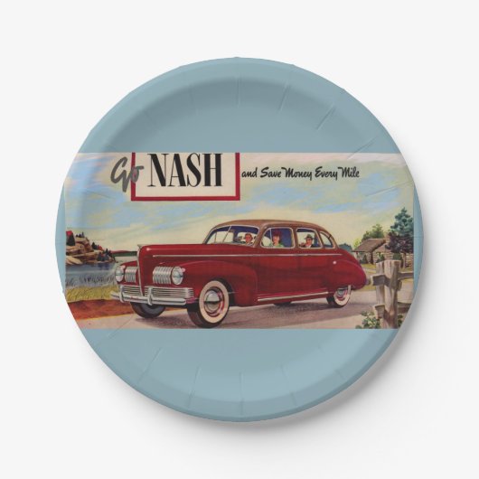 1941 Nash-Automobilanzeige Pappteller (Vorderseite)