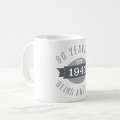 1941 Phantastischer sonniger 80. Geburtstag Kaffeetasse (Vorderseite Links)