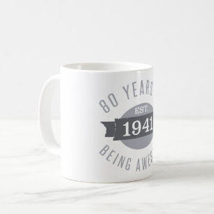 1941 Phantastischer sonniger 80. Geburtstag Kaffeetasse
