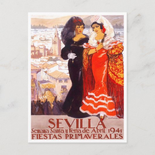 1941 Sevilla Spanien Jahrgang Postkarte (Vorderseite)