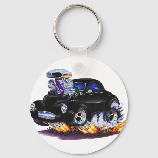 1941 Willys Black Car Schlüsselanhänger (Vorderseite)