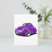 1941 Willys Lila Car Postkarte (Stehend Vorderseite)